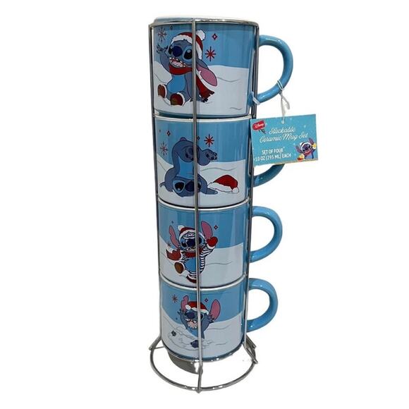 Disney Stitch‎ Stackable Christmas Mugs - Picture 1 of 6